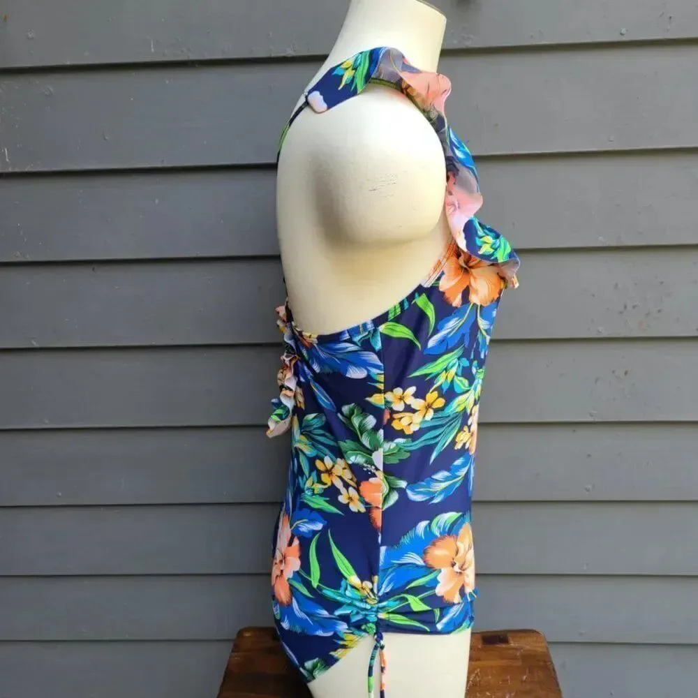 Kalawalk Girls Floral Pattern Swim One Piece size 14